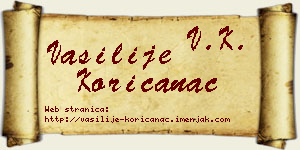 Vasilije Korićanac vizit kartica